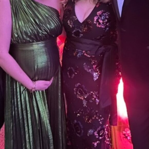 Eliza J Sequin Satin Bow Mermaid Gown, size 6 - Picture 6 of 8